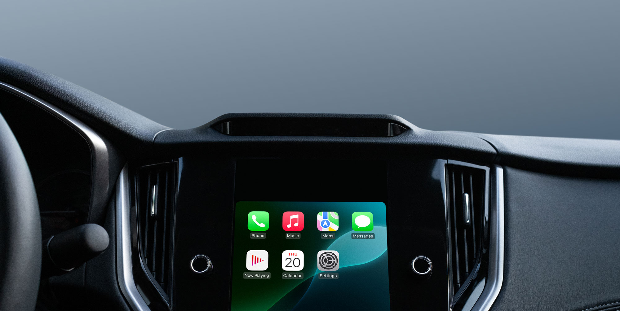Apple CarPlay display screen.