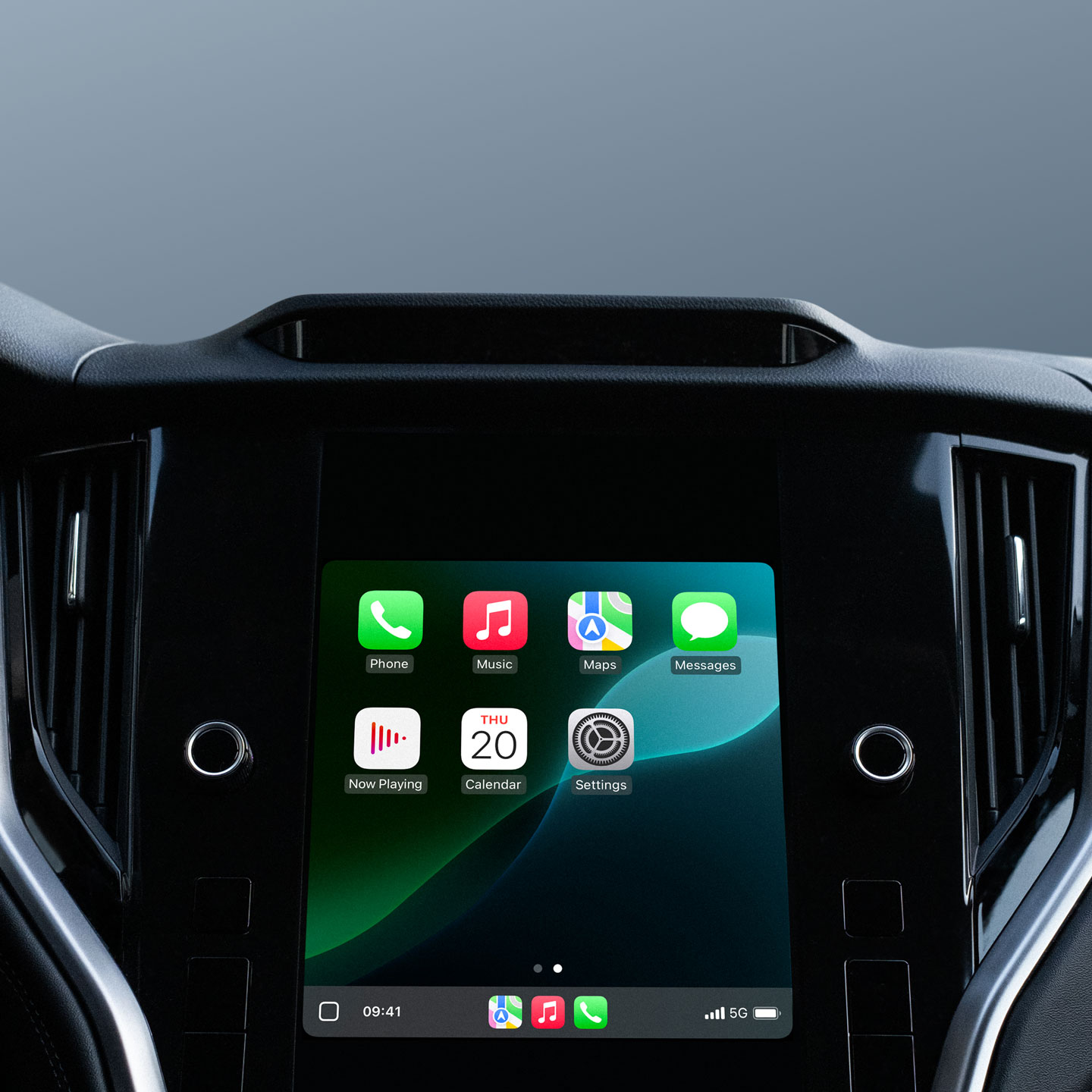 Apple CarPlay display screen.
