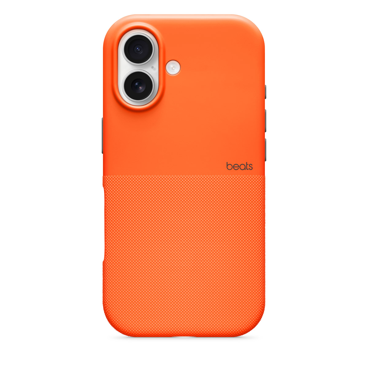 Close-up of Beats iPhone 17 Rugged Case in Sierra Orange