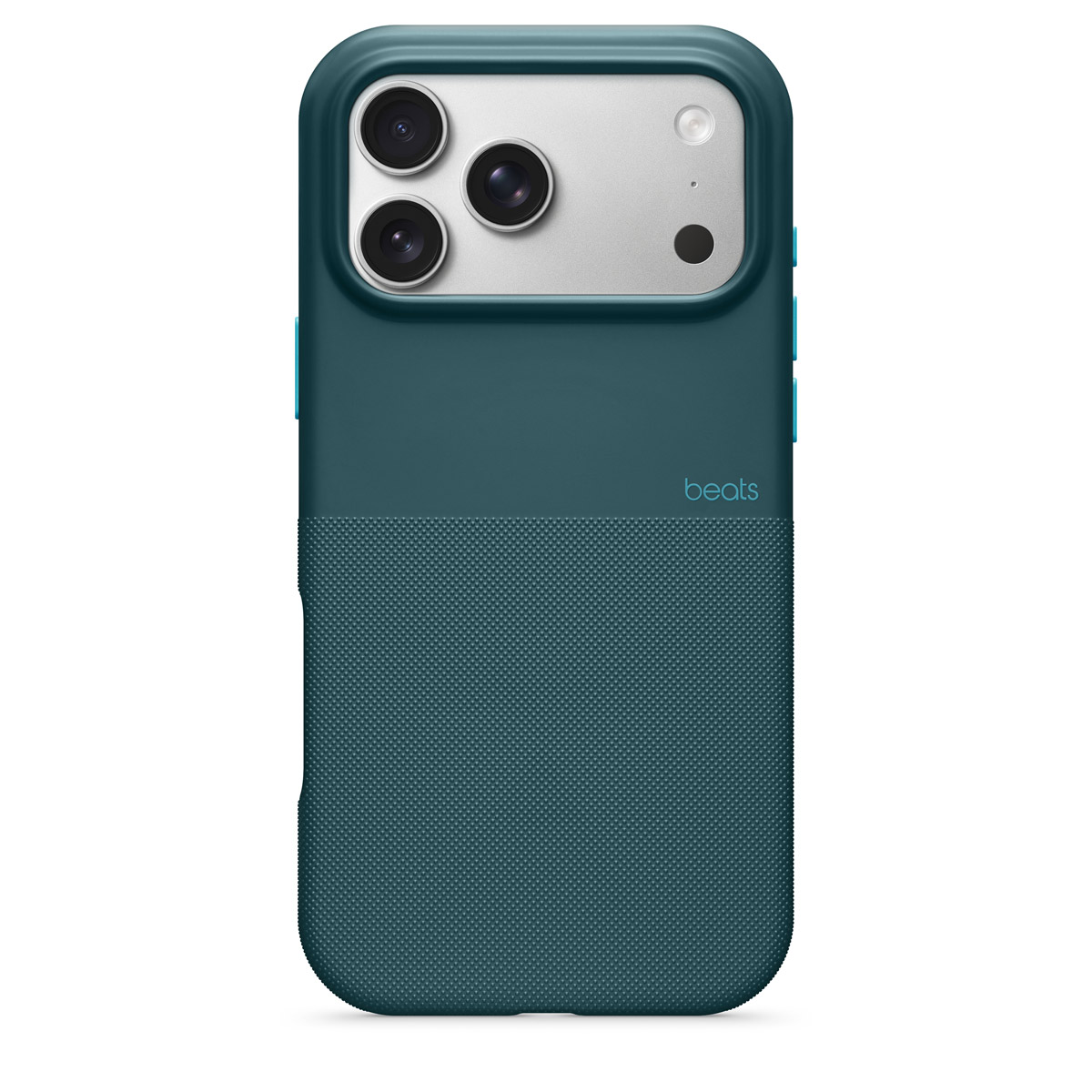 Close-up of Beats iPhone 17 Pro Max Rugged Case in Rocky Blue