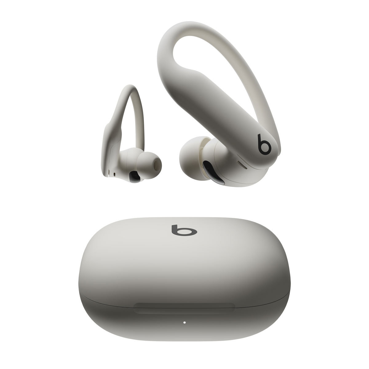 Close-up of Powerbeats Pro 2 in Quick Sand with Wired 2025 Recommends badge.