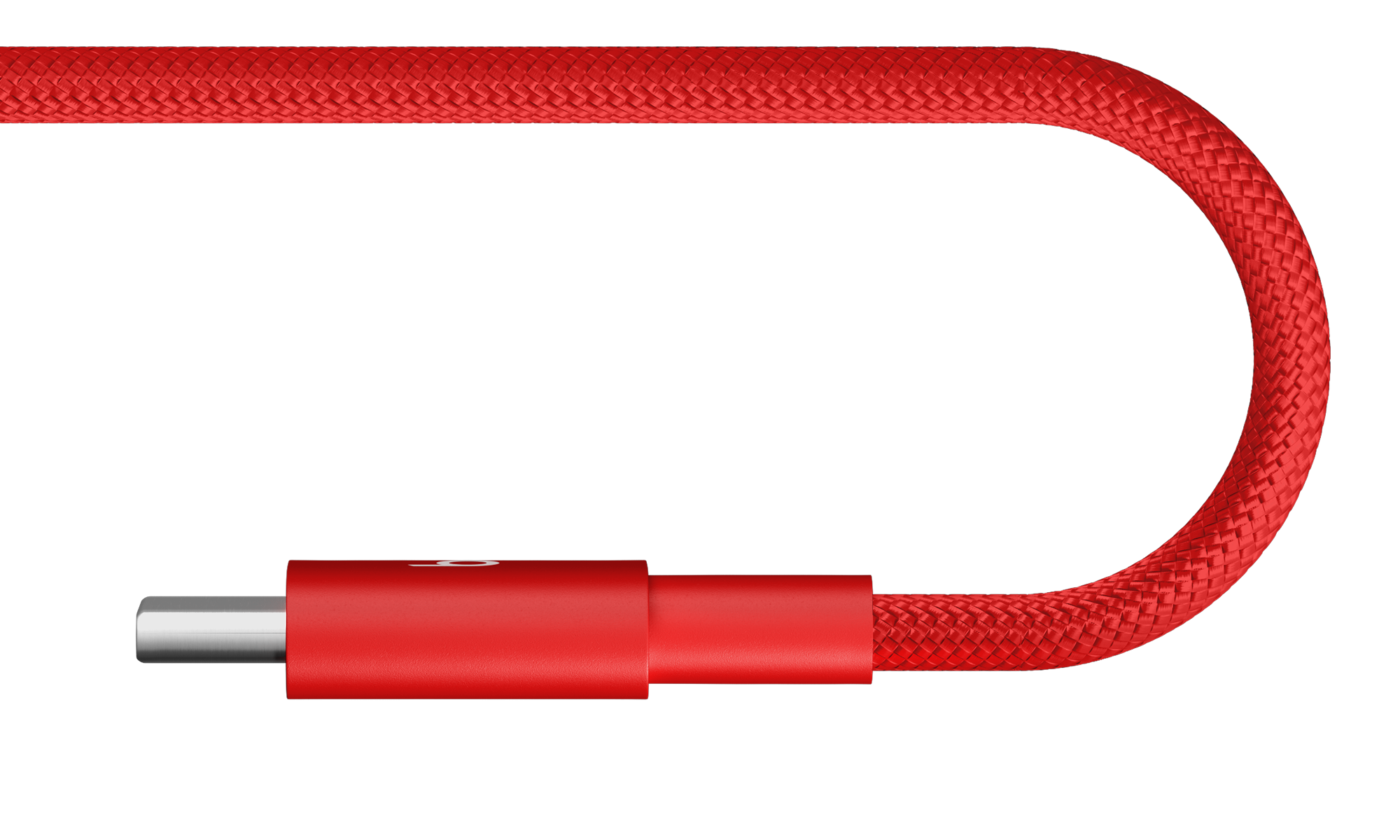 Beats Charging Cable shown in Rapid Red.