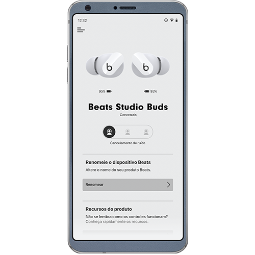 App Beats exibido em um celular sobre um fundo branco