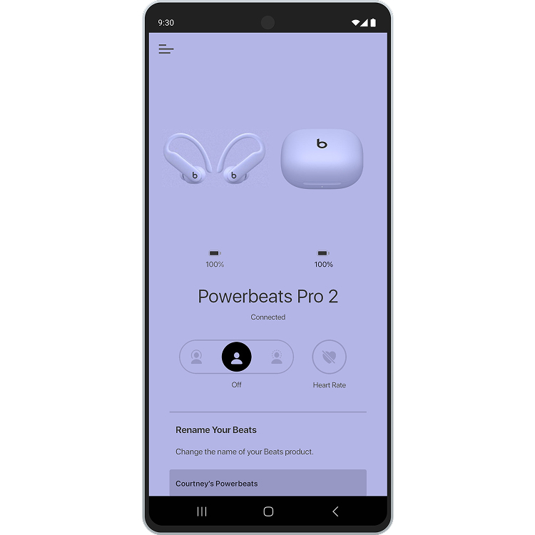 Beats app displayed on phone with white background